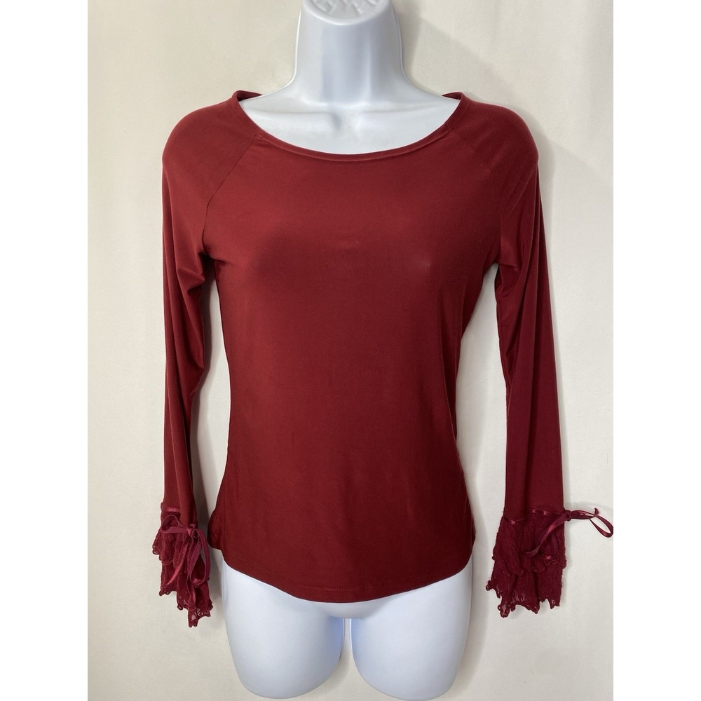 Vintage Thalia Sodi Shirt Size Small Y2K Tie Sleeve Lace Whimsygoth Witchy Woman